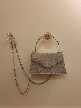 Olivia Miller Silver Crystal Crossbody Top-Handle Bag